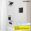 imagegotonovo Shower Head and Handle Set Shower Faucet Set Shower Mixer Complete Combo Set Tub Shower Trim Kit Black including Shower Valve 6quot Shower Head Matte Black