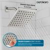 imagegotonovo Tub Shower Faucet Set Shower Head and Handle Set 6 Modes 6 inch Shower Head Kit with Tub Spout High Pressure Shower System Combo Shower Trim Kit with Valve Square Shower Head Brushed NickelBrushed Nickel