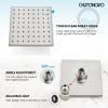 imagegotonovo Tub Shower Faucet Set Shower Head and Handle Set 6 Modes 6 inch Shower Head Kit with Tub Spout High Pressure Shower System Combo Shower Trim Kit with Valve Square Shower Head Brushed NickelBrushed Nickel
