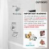 imagegotonovo Tub Shower Faucet Set Shower Head and Handle Set 6 Modes 6 inch Shower Head Kit with Tub Spout High Pressure Shower System Combo Shower Trim Kit with Valve Square Shower Head Brushed NickelPolished Chrome