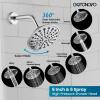 imagegotonovo Tub Shower Faucet Set Shower Head and Handle Set 6 Modes 6 inch Shower Head Kit with Tub Spout High Pressure Shower System Combo Shower Trim Kit with Valve Square Shower Head Brushed NickelPolished Chrome