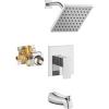 imagegotonovo Shower Head and Handle Set Shower Faucet Set Shower Mixer Complete Combo Set Tub Shower Trim Kit including Shower Valve 6quot Shower Head Polish Chrome