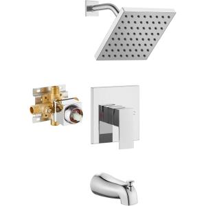 imagegotonovo Shower Head and Handle Set Shower Faucet Set Shower Mixer Complete Combo Set Tub Shower Trim Kit including Shower Valve 6quot Shower Head Polish Chrome
