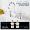 imagegotonovo 8 Inch Widespread Bathroom Faucet 3 Hole 2 Lever Handles Bathroom Sink Faucet with Pop Up Drain and Supply Hoses Modern Lavatory Mixer Tap Polish ChromePolish Chrome