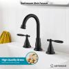 imagegotonovo 8 Inch Widespread Bathroom Faucet 3 Hole 2 Lever Handles Bathroom Sink Faucet with Pop Up Drain and Supply Hoses Modern Lavatory Mixer Tap Polish ChromeMatte Black