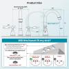imagegotonovo 8 Inch Widespread Bathroom Faucet 3 Hole 2 Lever Handles Bathroom Sink Faucet with Pop Up Drain and Supply Hoses Modern Lavatory Mixer Tap Polish ChromeMatte Black