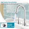 imagegotonovo 8 Inch Widespread Bathroom Faucet 3 Hole 2 Lever Handles Bathroom Sink Faucet with Pop Up Drain and Supply Hoses Modern Lavatory Mixer Tap Polish ChromePolish Chrome