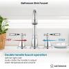 imagegotonovo 8 Inch Widespread Bathroom Faucet 3 Hole 2 Lever Handles Bathroom Sink Faucet with Pop Up Drain and Supply Hoses Modern Lavatory Mixer Tap Polish ChromePolish Chrome