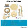 imagegotonovo 10 Inch Round Rain Shower System Wall Mounted Bathroom Mixer Combo Set High Pressure Shower Head with Rough in Valve Round Handheld Matte BlackBrushed Gold