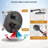 imagegotonovo 10 Inch Round Rain Shower System Wall Mounted Bathroom Mixer Combo Set High Pressure Shower Head with Rough in Valve Round Handheld Matte BlackOil Rubbed Bronze