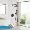 imagegotonovo 10 Inch Round Rain Shower System Wall Mounted Bathroom Mixer Combo Set High Pressure Shower Head with Rough in Valve Round Handheld Matte BlackOil Rubbed Bronze