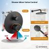 imagegotonovo 10 Inch Round Rain Shower System Wall Mounted Bathroom Mixer Combo Set High Pressure Shower Head with Rough in Valve Round Handheld Matte BlackMatte Black