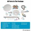 imagegotonovo 10 Inch Round Rain Shower System Wall Mounted Bathroom Mixer Combo Set High Pressure Shower Head with Rough in Valve Round Handheld Matte BlackBrushed Nickel