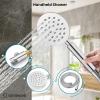 imagegotonovo 10 Inch Round Rain Shower System Wall Mounted Bathroom Mixer Combo Set High Pressure Shower Head with Rough in Valve Round Handheld Matte BlackPolish Chrome