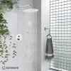 imagegotonovo 10 Inch Round Rain Shower System Wall Mounted Bathroom Mixer Combo Set High Pressure Shower Head with Rough in Valve Round Handheld Matte BlackPolish Chrome