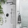 imagegotonovo 10 Inch Round Rain Shower System Wall Mounted Bathroom Mixer Combo Set High Pressure Shower Head with Rough in Valve Round Handheld Matte BlackMatte Black