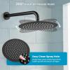 imagegotonovo 10 Inch Round Rain Shower System Wall Mounted Bathroom Mixer Combo Set High Pressure Shower Head with Rough in Valve Round Handheld Matte BlackOil Rubbed Bronze