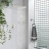 imagegotonovo 10 Inch Round Rain Shower System Wall Mounted Bathroom Mixer Combo Set High Pressure Shower Head with Rough in Valve Round Handheld Matte BlackBrushed Nickel