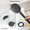 imagegotonovo 10 Inch Round Rain Shower System Wall Mounted Bathroom Mixer Combo Set High Pressure Shower Head with Rough in Valve Round Handheld Matte BlackMatte Black