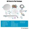 imagegotonovo 10 Inch Round Rain Shower System Wall Mounted Bathroom Mixer Combo Set High Pressure Shower Head with Rough in Valve Round Handheld Matte BlackPolish Chrome