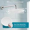 imagegotonovo 10 Inch Round Rain Shower System Wall Mounted Bathroom Mixer Combo Set High Pressure Shower Head with Rough in Valve Round Handheld Matte BlackPolish Chrome