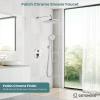 imagegotonovo 10 Inch Wall Mount Shower Faucet Set ABS Round Rain Shower Head with Handheld Spray Bathroom Shower System with Pressure Balance Valve Hot and Cold Water Polish ChromePolish Chrome