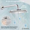 imagegotonovo 10 Inch Wall Mount Shower Faucet Set ABS Round Rain Shower Head with Handheld Spray Bathroom Shower System with Pressure Balance Valve Hot and Cold Water Polish ChromePolish Chrome