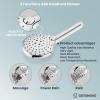 imagegotonovo 10 Inch Wall Mount Shower Faucet Set ABS Round Rain Shower Head with Handheld Spray Bathroom Shower System with Pressure Balance Valve Hot and Cold Water Polish ChromePolish Chrome
