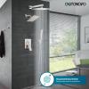 imagegotonovo Bathroom Shower Faucet Set Push Button Diverter Rainfall Showerhead and Handheld Set Shower Trim Kit Wall Mounted 10 Inch Showerhead with 6 Inch Head Brushed GoldBrushed Nickel