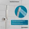imagegotonovo Bathroom Shower Faucet Set Push Button Diverter Rainfall Showerhead and Handheld Set Shower Trim Kit Wall Mounted 10 Inch Showerhead with 6 Inch Head Brushed GoldBrushed Nickel