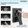 imagegotonovo Bathroom Shower Faucet Set Push Button Diverter Rainfall Showerhead and Handheld Set Shower Trim Kit Wall Mounted 10 Inch Showerhead with 6 Inch Head Brushed GoldMatte Black
