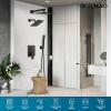 imagegotonovo Bathroom Shower Faucet Set Push Button Diverter Rainfall Showerhead and Handheld Set Shower Trim Kit Wall Mounted 10 Inch Showerhead with 6 Inch Head Brushed GoldMatte Black