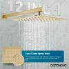 imagegotonovo Bathroom Shower Faucet Set Push Button Diverter Rainfall Showerhead and Handheld Set Shower Trim Kit Wall Mounted 10 Inch Showerhead with 6 Inch Head Brushed GoldBrushed Gold
