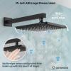 imagegotonovo Matte Black Shower System Set 10 Inch Shower Head with ABS Handheld Spray AntiScald Pressure Balance Valve Modern Luxury Rain Roughin Valve Body and Trim Kit