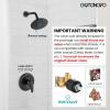 imagegotonovo Shower Faucet Set Bathroom Shower Head and Handle Set Complete 6 Settings 6 inch Rainfall Shower Head Kit High Pressure Shower System Combo Shower Trim Kit with Valve Matte BlackMatte Black