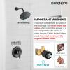 imagegotonovo Shower Faucet Set Bathroom Shower Head and Handle Set Complete 6 Settings 6 inch Rainfall Shower Head Kit High Pressure Shower System Combo Shower Trim Kit with Valve Matte BlackOil Rubbed Bronze