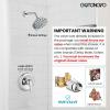 imagegotonovo Shower Faucet Set Bathroom Shower Head and Handle Set Complete 6 Settings 6 inch Rainfall Shower Head Kit High Pressure Shower System Combo Shower Trim Kit with Valve Matte BlackPolished Chrome