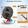 imagegotonovo Shower System 10 Inch Round Rainfall Showerhead Wall Mounted High Pressure Shower Faucet Set Fixture Combo with Rough in Valve and Cylindrical Handheld Spray Oil Rubbed BronzeOil Rubbed Bronze