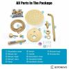 imagegotonovo Shower System 10 Inch Round Rainfall Showerhead Wall Mounted High Pressure Shower Faucet Set Fixture Combo with Rough in Valve and Cylindrical Handheld Spray Oil Rubbed BronzeBrushed Gold