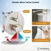 imagegotonovo Shower System 10 Inch Round Rainfall Showerhead Wall Mounted High Pressure Shower Faucet Set Fixture Combo with Rough in Valve and Cylindrical Handheld Spray Oil Rubbed BronzeBrushed Nickel