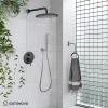 imagegotonovo Shower System 10 Inch Round Rainfall Showerhead Wall Mounted High Pressure Shower Faucet Set Fixture Combo with Rough in Valve and Cylindrical Handheld Spray Oil Rubbed BronzeOil Rubbed Bronze