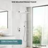 imagegotonovo Shower System Set with ABS Handheld Spray Polish Chrome 10 Inch Shower Head Luxury Wall Mounted Rain Mixer Shower Faucet Set AntiScald Pressure Balance Valve Roughin Valve Body and Trim Kit