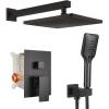 imagegotonovo Oil Rubbed Bronze Shower System Combo Set 10 Inch Shower Head with ABS Handheld Spray Modern Luxury Rain Roughin Valve Body and Trim Kit AntiScald Pressure Balance Valve
