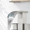 imagegotonovo Waterfall 4 Inch Centerset Bathroom Sink Faucet 2 Handle Basin Faucets 2 or 3 Hole Deck Mount with Pop Up Drain Included Lavatory Modern Mixer Tap Vanity Faucet Brushed NickelBrushed Nickel
