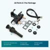 imagegotonovo Waterfall 4 Inch Centerset Bathroom Sink Faucet 2 Handle Basin Faucets 2 or 3 Hole Deck Mount with Pop Up Drain Included Lavatory Modern Mixer Tap Vanity Faucet Brushed NickelMatte Black