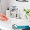 imagegotonovo Waterfall 4 Inch Centerset Bathroom Sink Faucet 2 Handle Basin Faucets 2 or 3 Hole Deck Mount with Pop Up Drain Included Lavatory Modern Mixer Tap Vanity Faucet Brushed NickelBrushed Nickel