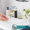 imagegotonovo Waterfall 8 inch Widespread Bathroom Faucet Set Bathroom Sink Faucet 3 Hole 2 Handle Vanity Lavatory Deck Mount with Pop Up Drain and Water Supply Lines Round Body Matte Black ampamp Brushed GoldGold and Matte Black