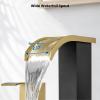 imagegotonovo Waterfall 8 inch Widespread Bathroom Faucet Set Bathroom Sink Faucet 3 Hole 2 Handle Vanity Lavatory Deck Mount with Pop Up Drain and Water Supply Lines Round Body Matte Black ampamp Brushed GoldGold and Matte Black