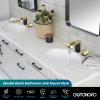 imagegotonovo Waterfall 8 inch Widespread Bathroom Faucet Set Bathroom Sink Faucet 3 Hole 2 Handle Vanity Lavatory Deck Mount with Pop Up Drain and Water Supply Lines Round Body Matte Black ampamp Brushed GoldGold and Matte Black