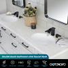 imagegotonovo Waterfall 8 inch Widespread Bathroom Faucet Set Bathroom Sink Faucet 3 Hole 2 Handle Vanity Lavatory Deck Mount with Pop Up Drain and Water Supply Lines Round Body Matte Black ampamp Brushed GoldMatte Black  Brushed Gold